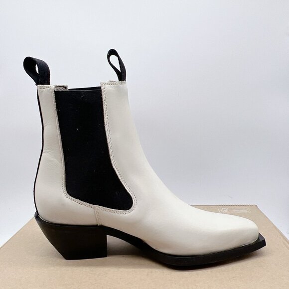 AllSaints Vally Women’s Chelsea Ankle Boots White Leather Western EU 36 US 6 - Picture 8 of 12